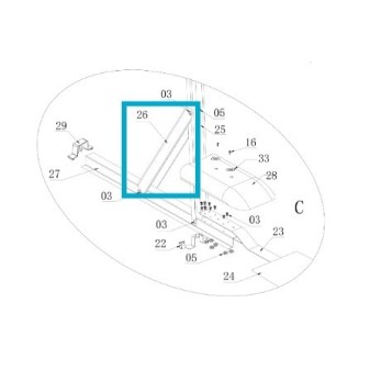 Support latéral oblique pour piscine ovale Hydrium - 500 et 610 x 360 x 122 cm