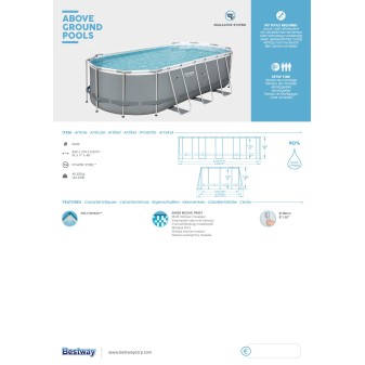 Piscine Tubulaire Ovale Bestway Power Steel 549x274 Grise