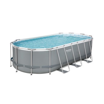 Piscine Tubulaire Ovale Bestway Power Steel 549x274 Grise