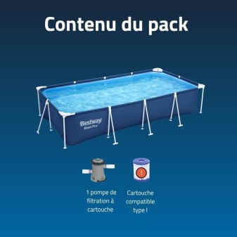 Piscine Tubulaire Rect. Bestway Steel Pro 400x211 Bleue
