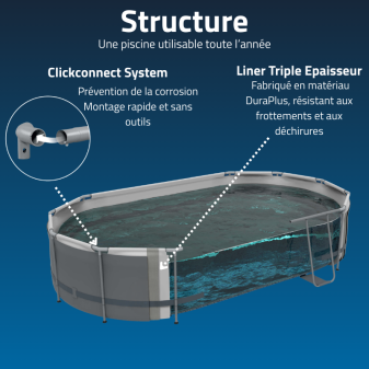 Piscine Tubulaire Ovale Bestway Power Steel 427x250 Grise