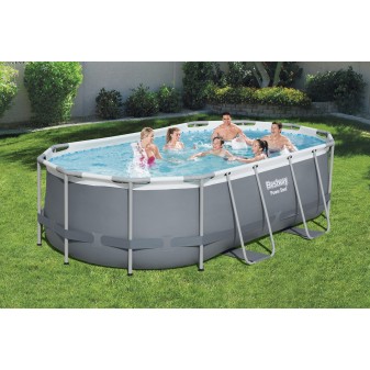 Piscine hors sol tubulaire ovale Bestway Power Steel  427 x 250 x 100 cm gris