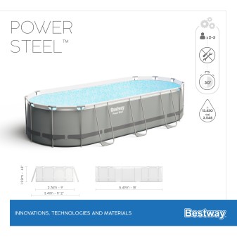 Piscine Tubulaire Ovale Bestway Power Steel 549x274 Grise