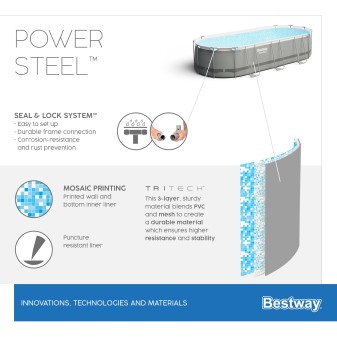 Piscine Tubulaire Ovale Bestway Power Steel 549x274 Grise