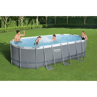 Piscine Tubulaire Ovale Bestway Power Steel 549x274 Grise