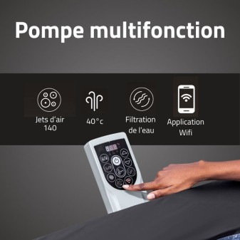 Spa semi-rigide carré Lay-Z-Spa Stockholm AirJet 4-6 personnes WIFI Bestway