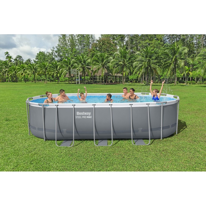 Piscine Tubulaire Ovale Bestway  Steel Pro Max™ 549x274 Grise