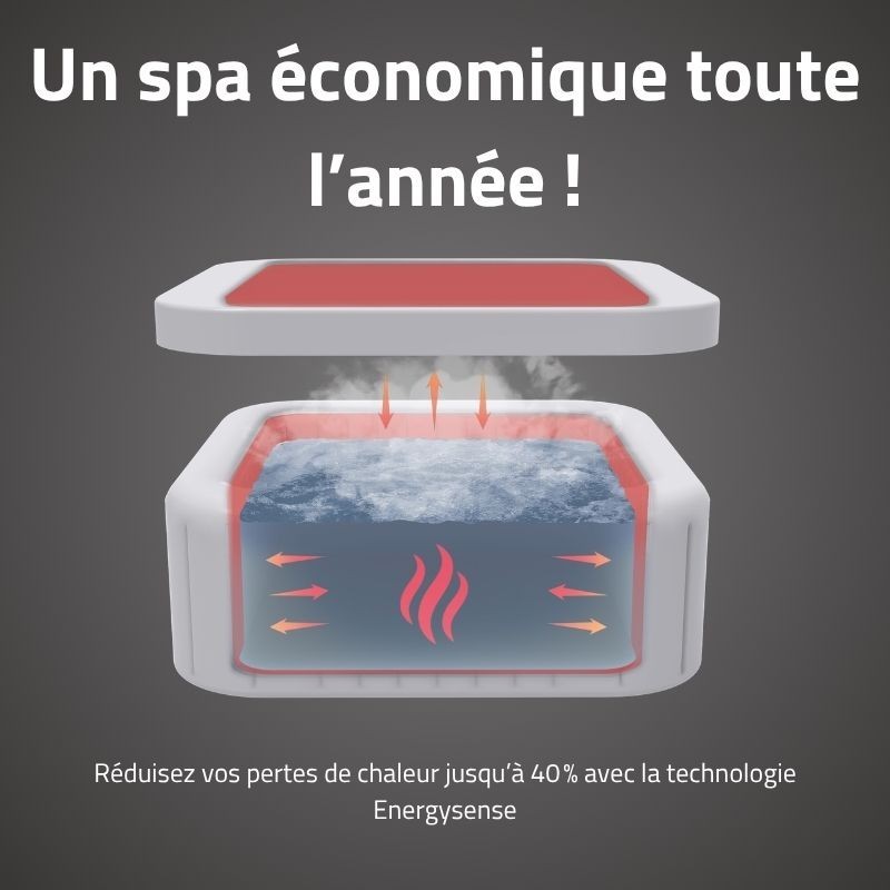 Spa gonflable carré Lay-Z-Spa Hawaii Smart AirJet EnergySense 4-6 places WIFI Bestway