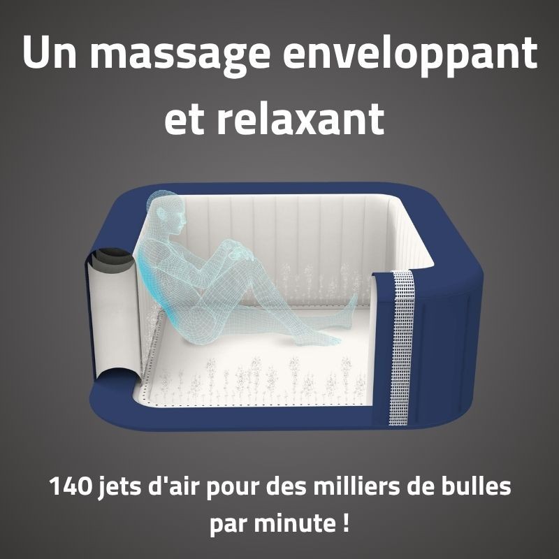 Spa gonflable carré Lay-Z-Spa Hawaii Smart AirJet EnergySense 4-6 places WIFI Bestway
