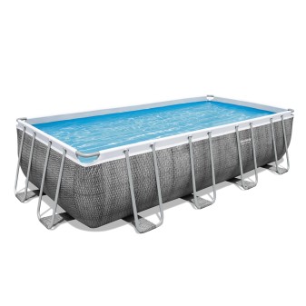 Piscine hors sol tubulaire rectangulaire Bestway Power Steel 549 x 274 x 122 cm gris sans accessoires