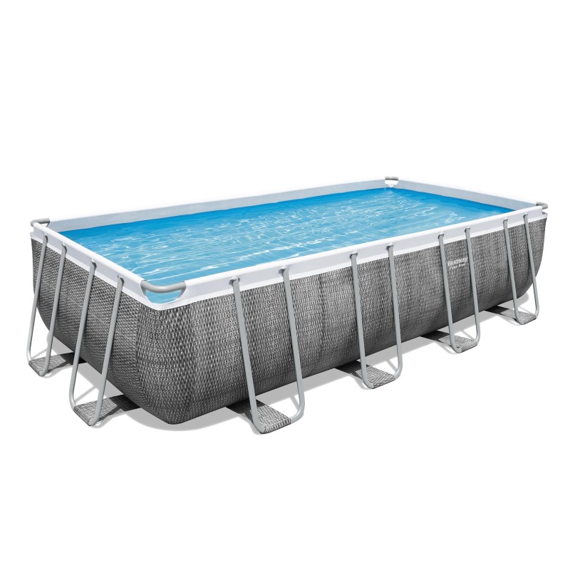 Piscine hors sol tubulaire rectangulaire Bestway Power Steel 549 x 274 x 122 cm gris sans accessoires