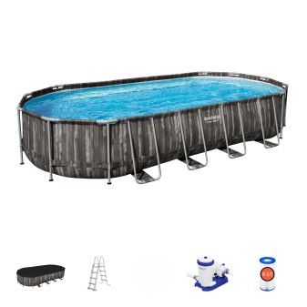 Piscine Tubulaire Ovale Bestway Power Steel 732x366 Bois
