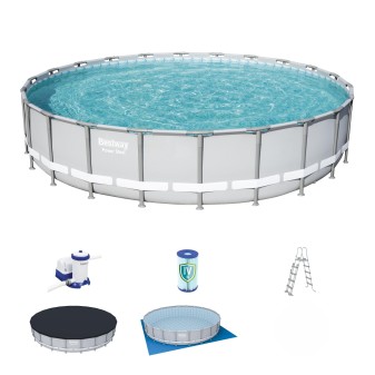 Piscine Tubulaire Ronde Bestway Power Steel 671x132 Grise