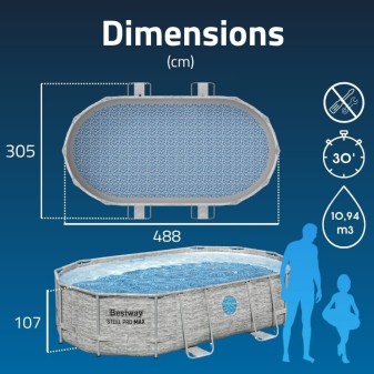 Piscine Tubulaire Ovale Steel Pro MAX™ 488x305 Pierres