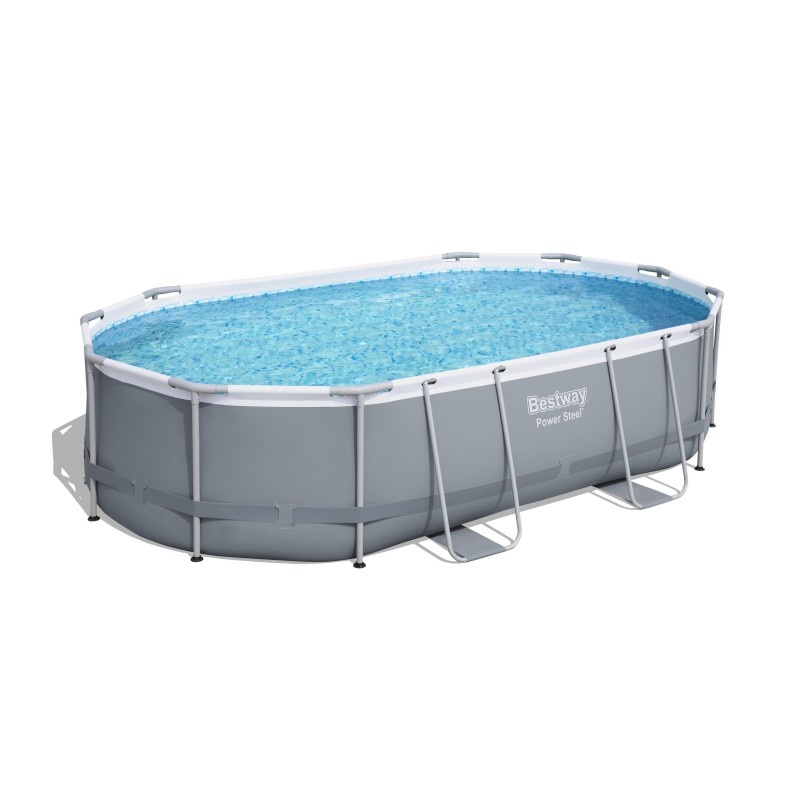 Piscine Tubulaire Ovale Bestway  Power Steel™ 488x305 Grise