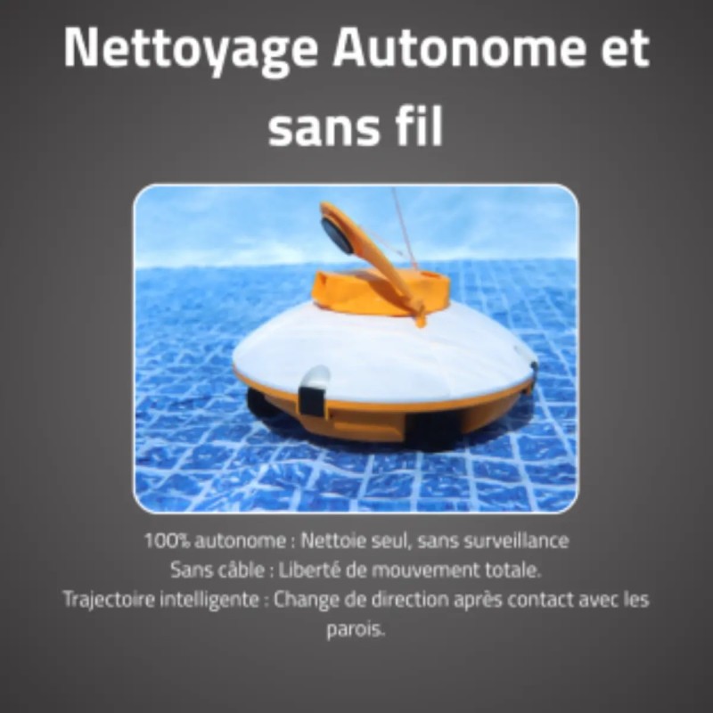 Robot Sans Fil Frisbee Orange - Fond Plat 15m²