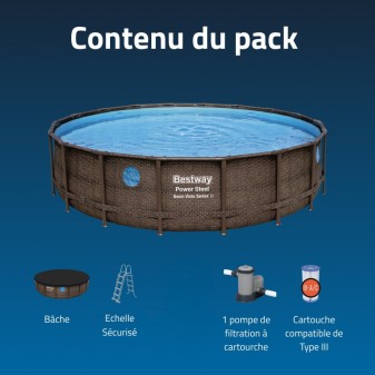 Piscine Tubulaire Ronde Bestway Swim Vista II 549x122 Bois