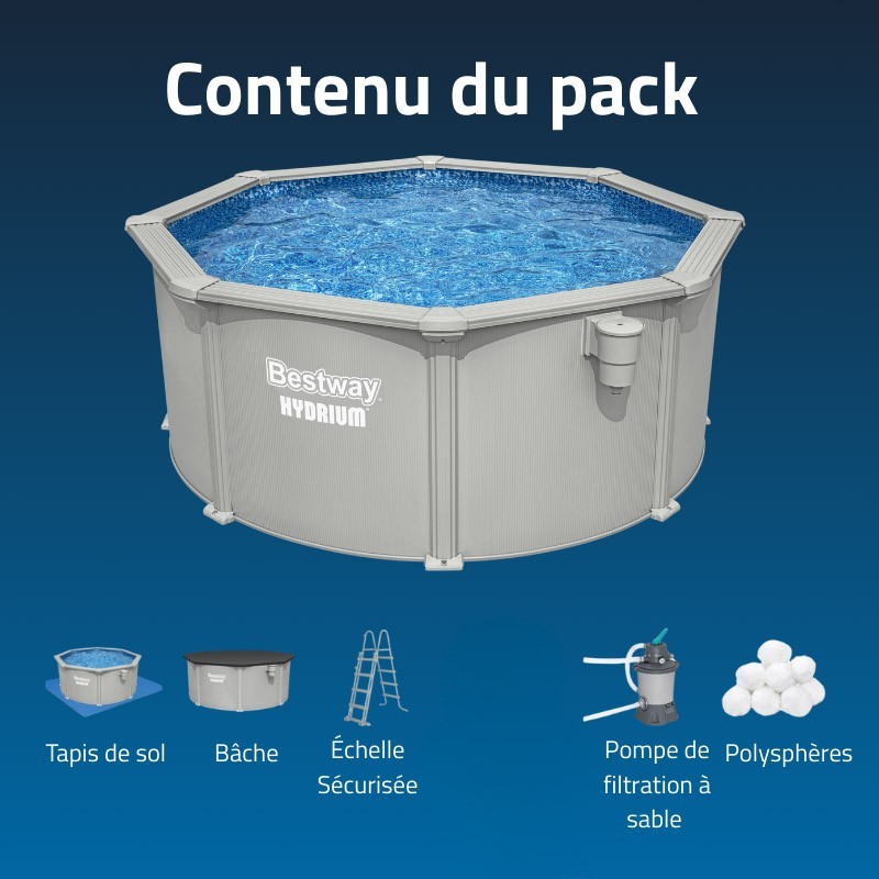 Piscine Acier Ronde Bestway Hydrium 300x120 Grise