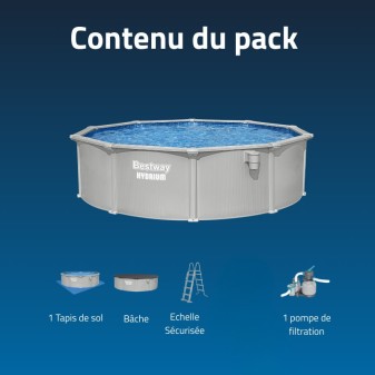 Piscine Acier Ronde Bestway Hydrium 457x122 Gris Clair