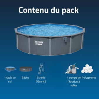 Piscine Acier Ronde Bestway Hydrium 549x132 Gris Foncé