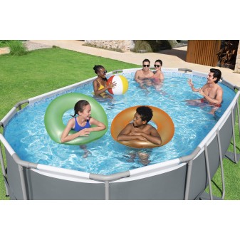 Piscine Tubulaire Ovale Bestway Steel Pro Max 488x305 Grise