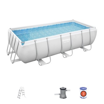 Piscine Tubulaire Rect. Bestway Power Steel™ 404x201 Grise