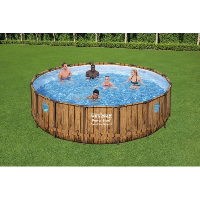 Piscine Tubulaire Ronde Bestway Power Steel Swim Vista 488x122