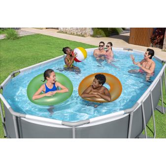 Piscine Tubulaire Ovale Bestway Power Steel 488x305 Grise