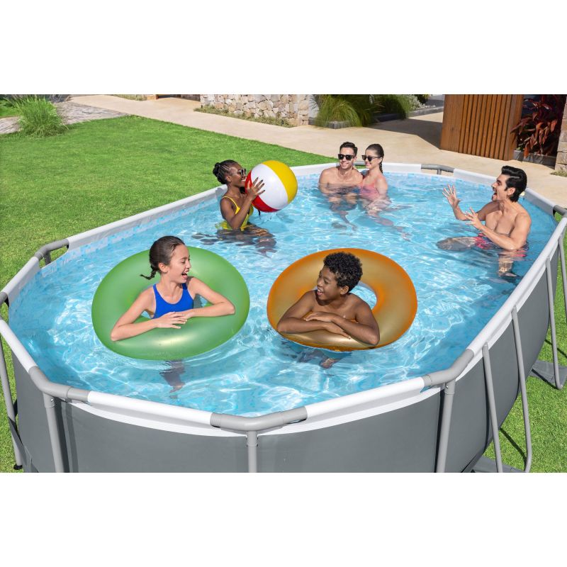 Piscine Tubulaire Ovale Bestway Power Steel 488x305 Grise