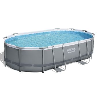 Piscine Tubulaire Ovale Bestway Power Steel 488x305 Grise