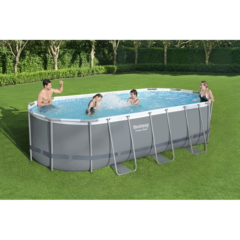 Piscine Tubulaire Ovale Bestway  Power Steel™ 549x274 Grise