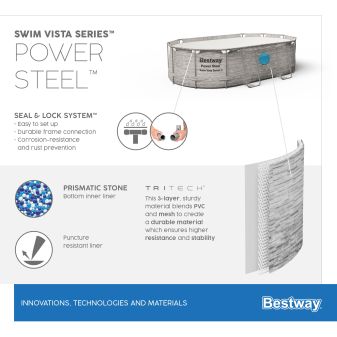 Piscine Tubulaire Ovale Power Steel™ 488x305 Pierres