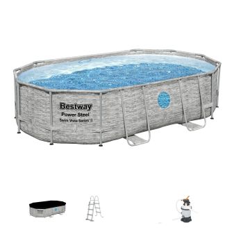 Piscine Tubulaire Ovale Power Steel™ 488x305 Pierres