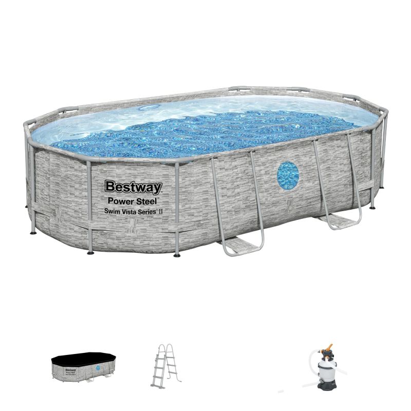 Piscine Tubulaire Ovale Power Steel™ 488x305 Pierres