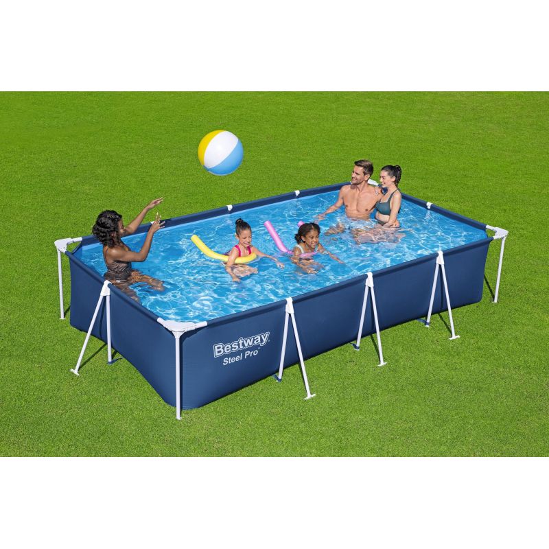 Piscine Tubulaire Rect. Bestway Steel Pro 400x211 Bleue