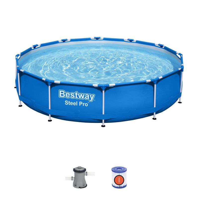 Piscine hors sol ronde Steel Pro 366 x 76 cm bleu