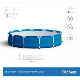 Piscine hors sol ronde Steel Pro 366 x 76 cm bleu