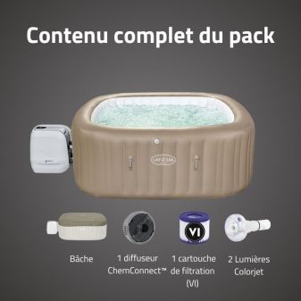 Spa gonflable carré Lay-Z-Spa Palma Hydrojet Pro 5-7 personnes Spa gonflable carré Lay-Z-Spa Palma Hydrojet Pro 5-7 personnes