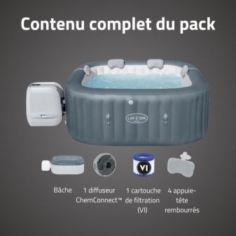 Spa gonflable carré Lay-Z-Spa Hawaii Hydrojet Pro 4-6 personnes