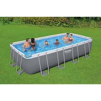 Piscine hors sol tubulaire rectangulaire Bestway Power Steel 549 x 274 x 122 cm gris