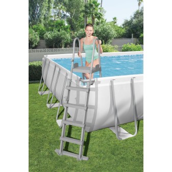 Piscine hors sol rectangle Power Steel gris clair 732 x 366 x 132 cm
