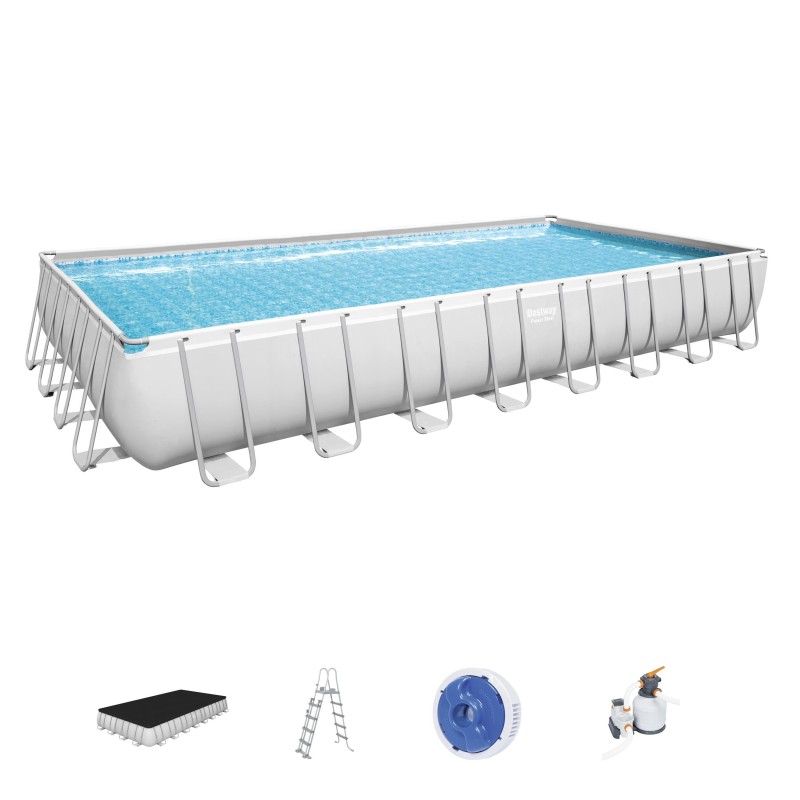Piscine hors sol rectangle Power Steel 956 x 488 x 132 cm