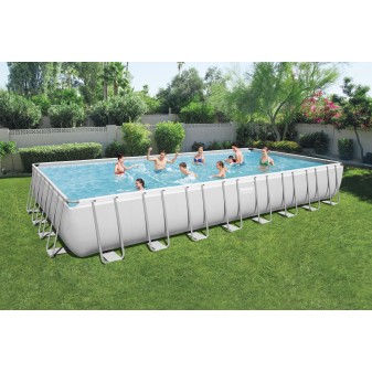 Piscine hors sol - Rectangulaire - Power Steel - 956 x 488 x 132 cm - Filtre à sable inclus