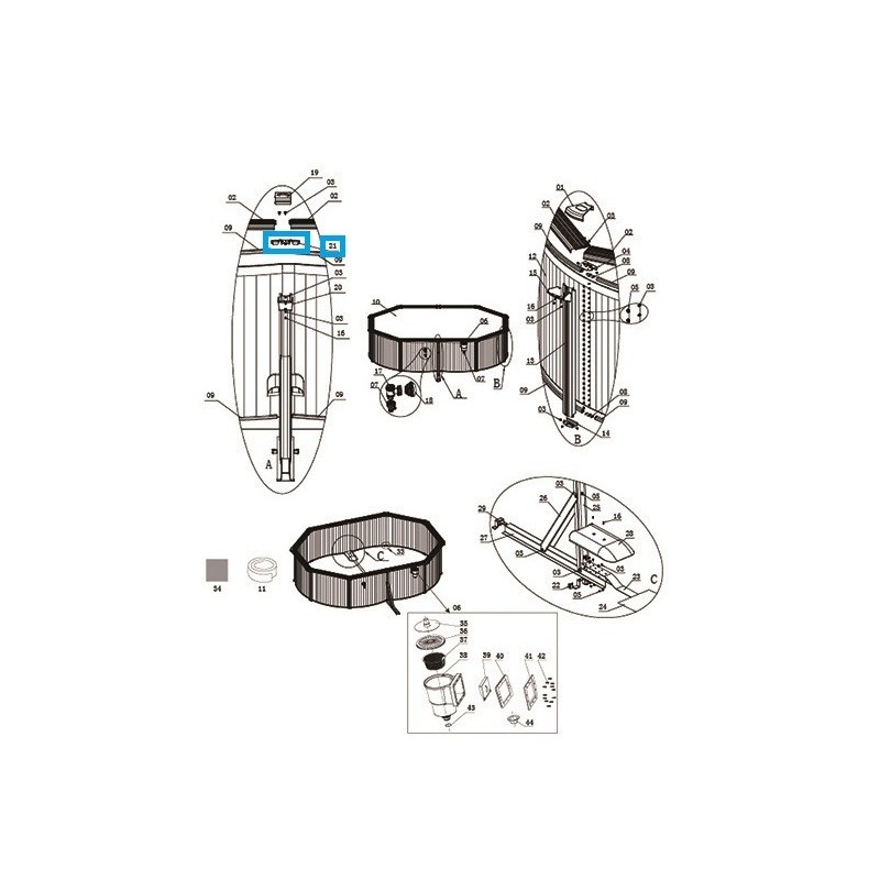 Pièce métallique supérieure latérale pour piscines Hydrium™ Bestway® à parois ovales en acier (jusqu'à 2021) Pièce métallique supérieure latérale pour piscines Hydrium™ Bestway® à parois ovales en acier (jusqu'à 2021)