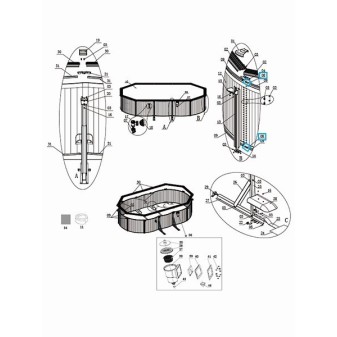 Connecteur rail les piscines à parois en acier Hydrium Bestway®