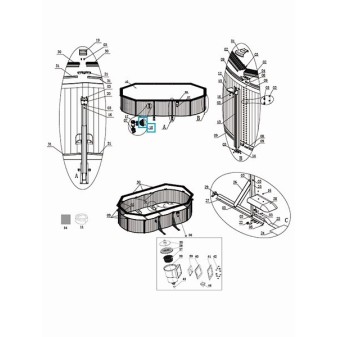 Crépine de refoulement pour piscines Bestway® avec un raccordement de Ø 38 mm