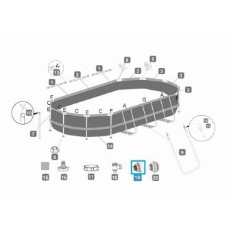 Crépine de refoulement pour piscines Bestway® avec un raccordement de Ø 38 mm