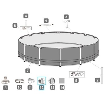 Crépine de refoulement pour piscines Bestway® avec un raccordement de Ø 38 mm