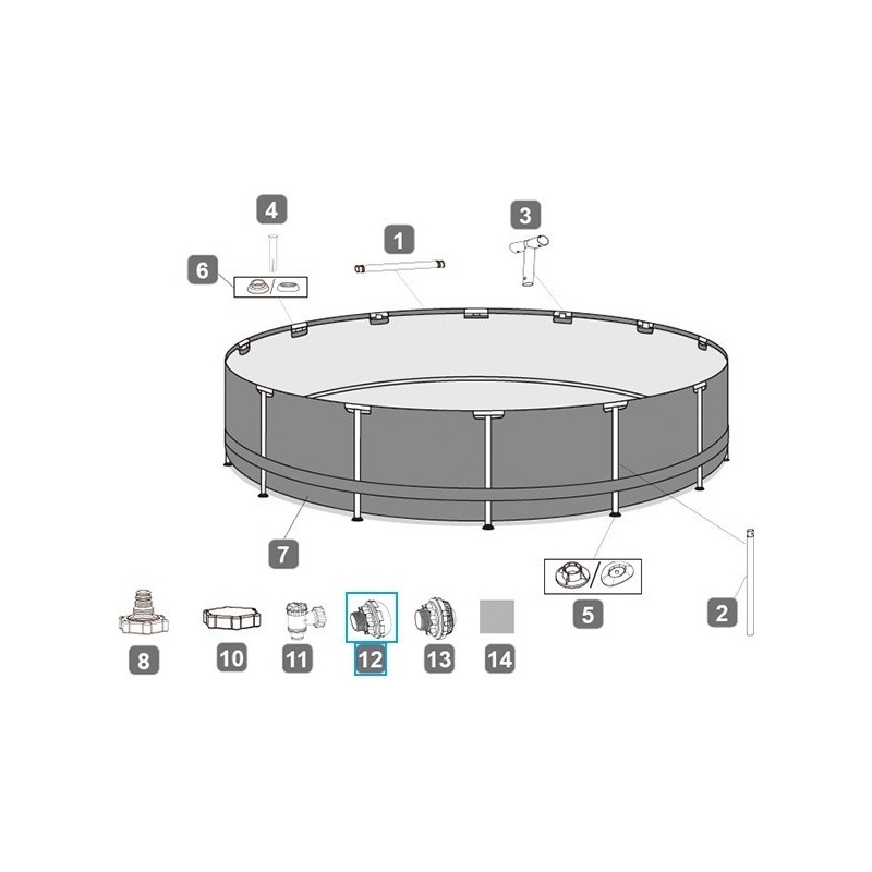 Crépine de refoulement pour piscines Bestway® avec un raccordement de Ø 38 mm