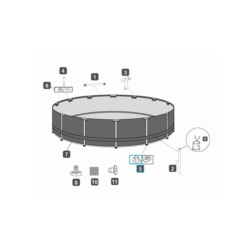 Support pied pour piscine hors sol Steel Pro 305 / 366 cm et 157" Splash Bestway®